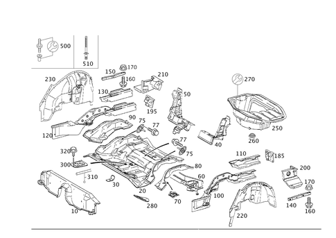 Rear End Floor for 2005 Mercedes-Benz C230 #0
