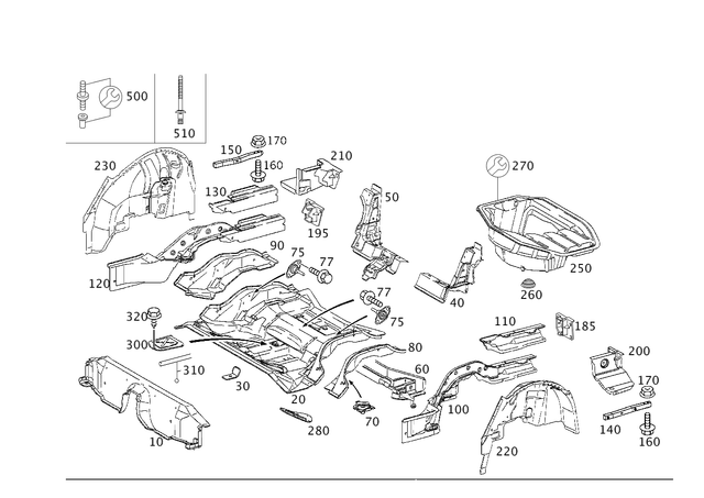 29843329 - Substructure: Screw for Mercedes-Benz Image image