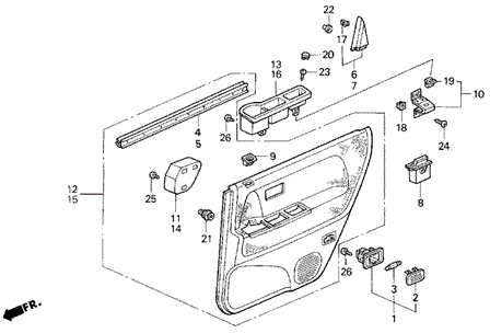 Rear Door Lining for 1998 Honda Odyssey #0