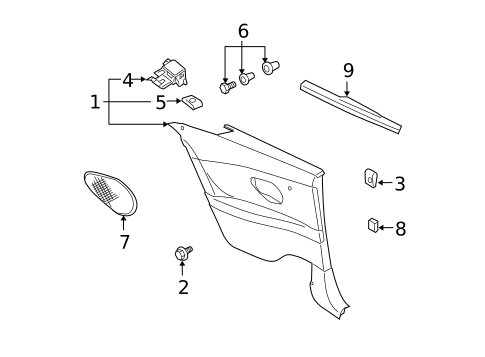 Interior Trim - Door for 2008 Saab 9-3 #3