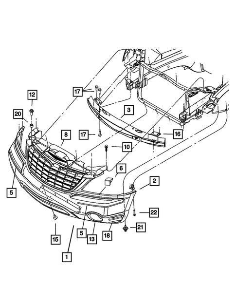 Front Bumper and Fascia for 2008 Chrysler Pacifica #0