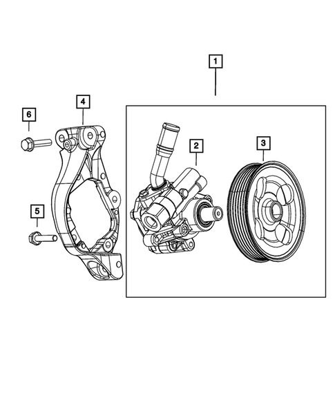 Power Steering Pump and Reservoir for 2014 Jeep Wrangler #1