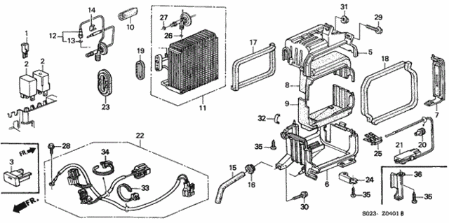 A/C Cooling Unit (2) for 1999 Honda Civic #0