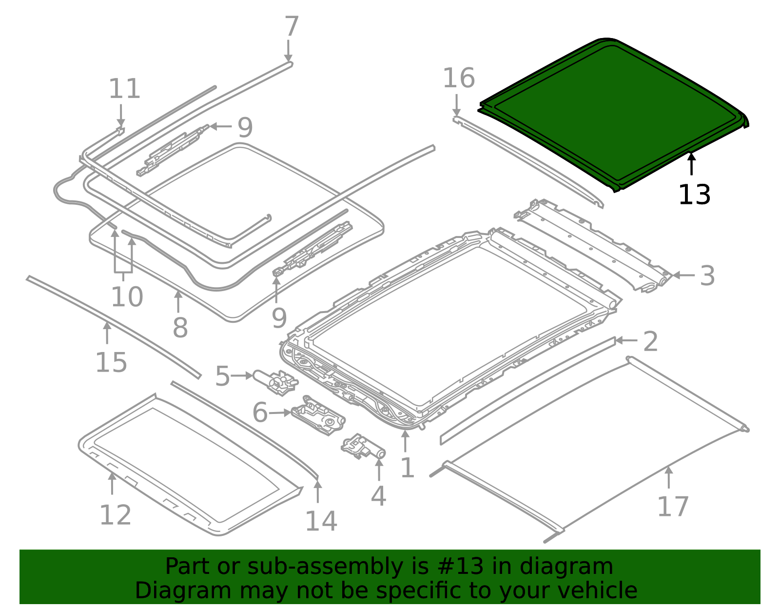 Genuine BMW 54-10-5-A0C-759 | Glass Panel | FREE Shipping on Most ...