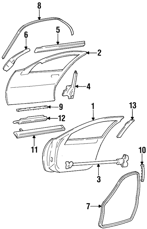 Exterior Trim - Front Door for 1998 Chevrolet Lumina #0