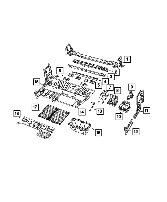 68165220AA - Body Sheet Metal Except Doors: Seat Reinforcement for Ram: ProMaster 1500, ProMaster 2500, ProMaster 3500, ProMaster EV Image