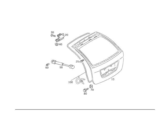 2037400505 - Rear-End Door: Door, Body-in-White for Mercedes-Benz: C240, C320 Image image