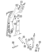 6036773AA - Restraints: Pan Head Screw for Chrysler: Town &amp; Country | Dodge: Grand Caravan, Ram 1500, Ram 2500, Ram 3500 | Ram: 1500, 1500 Classic, 2500, 3500, C/V Image