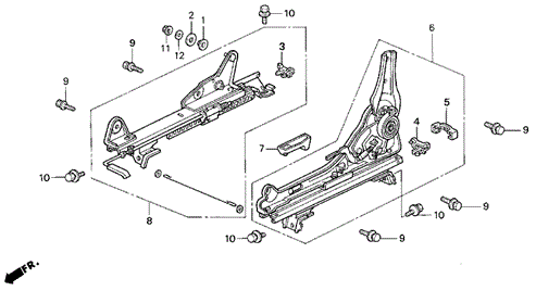Front Seat Components (LS-Driver's Side) for 1994 Acura Vigor #0