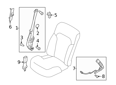 Front Seat Belts for 2014 Lincoln MKT #0