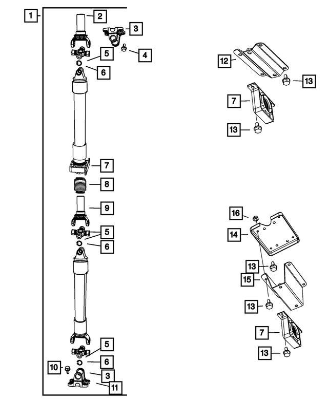 52123360AC - Rear Axle; American Axle 292 MM Dual Rear Wheels; Differential and Drive Line: Drive Shaft for Mopar Image image