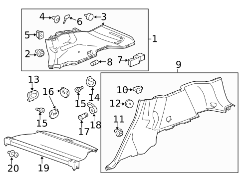 Interior Trim - Quarter Panels for 2012 Cadillac SRX #0