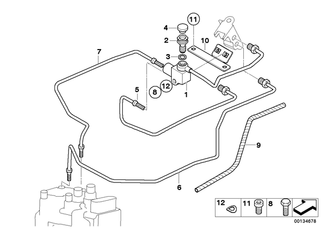34327678035 - : Brake Pipe With Filler Connection for BMW-Motorrad Image