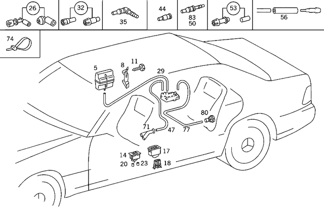 1298050019 - Vacuum System: Container for Mercedes-Benz: 300SD, 400SE, 400SEL, 500SEC, 500SEL, 600SEL, C220, E420, S420 Image image