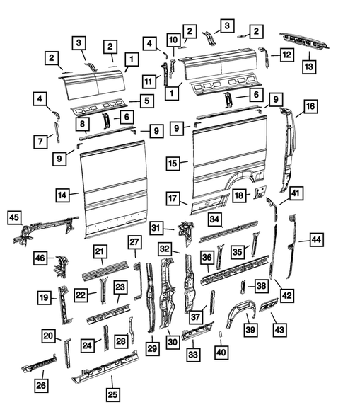 Aperture Panel and Pillar Supports for 2016 Ram ProMaster 1500 #2