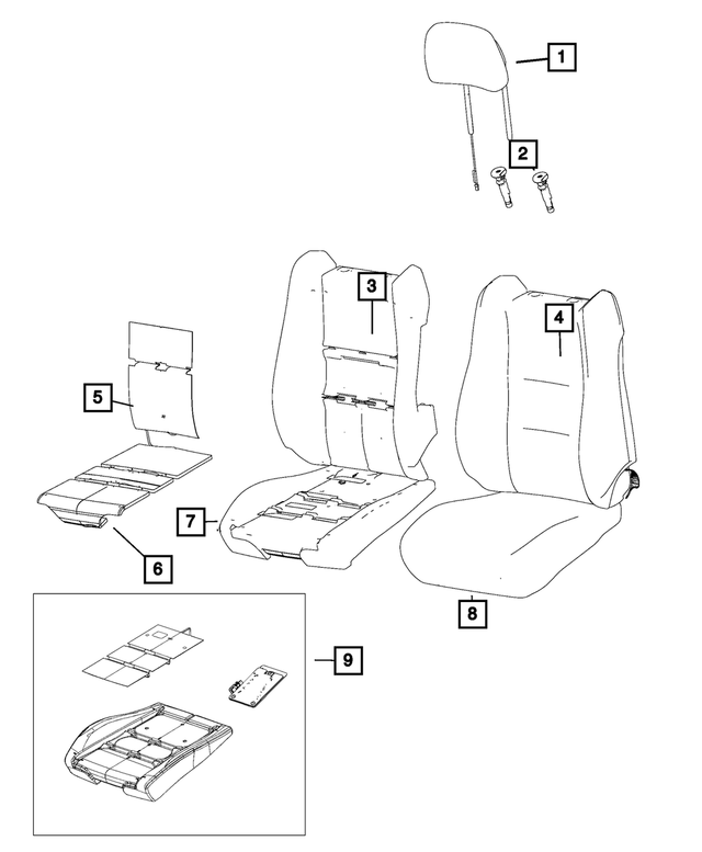68158127AB - Interior Trim: Seat Cushion Foam, Left for Mopar Image image