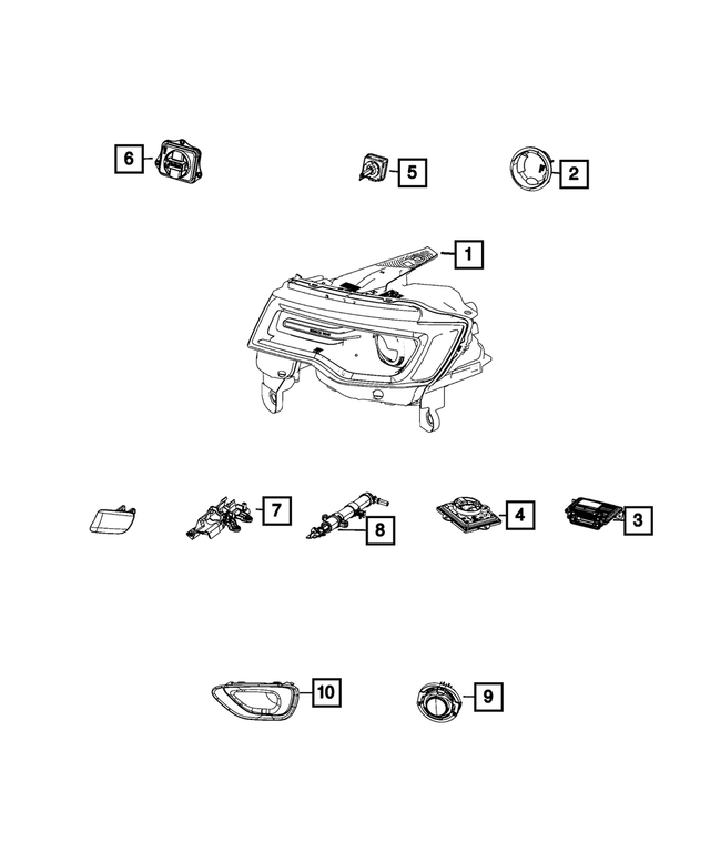 68298080AA - Electrical: Headlamp Leveling Module, Right for Jeep: Grand Cherokee, Grand Cherokee WK Image