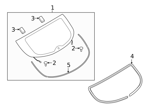 Glass - Lift Gate for 2016 INFINITI QX50 #0