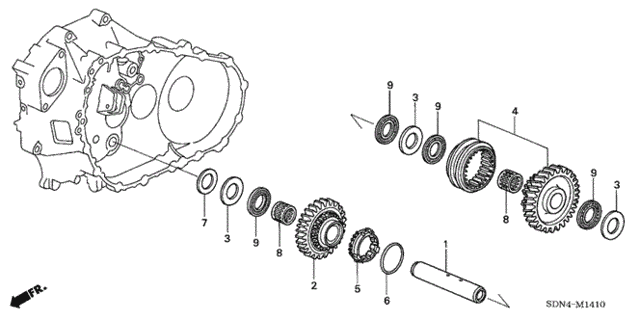 MT Reverse Gear Shaft (V6) for 2004 Honda Accord #0