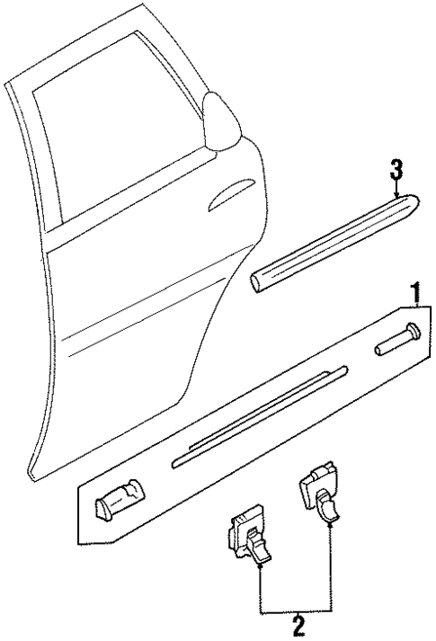 Exterior Trim - Rear Door for 1997 Mercury Tracer #0
