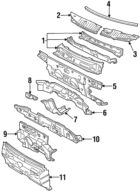 Cowl for 1995 Mercury Mystique #0