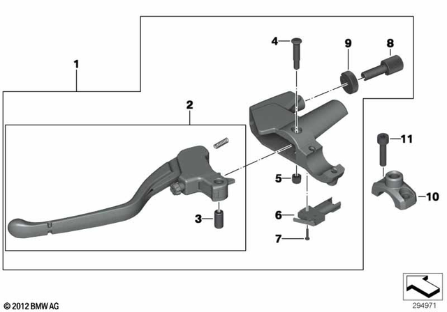 32728523463 - Steering: Clutch Lever Assembly, Adjustable -  for BMW-Motorrad Image