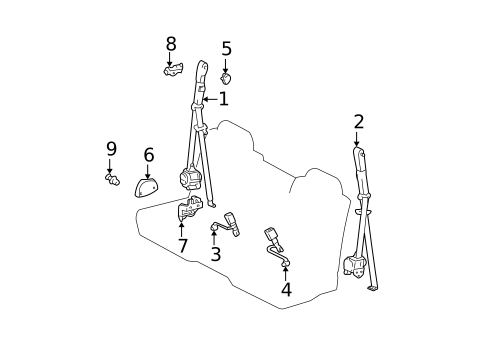 Front Seat Belts for 2003 Toyota Tundra #0
