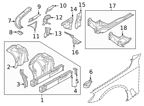 Inner Structure & Rails for 2018 BMW 640i xDrive Gran Turismo #0