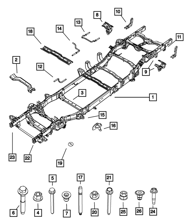 55276324AB - Frame, Bumper and Fascia: Frame To Body Isolator for Mopar Image image