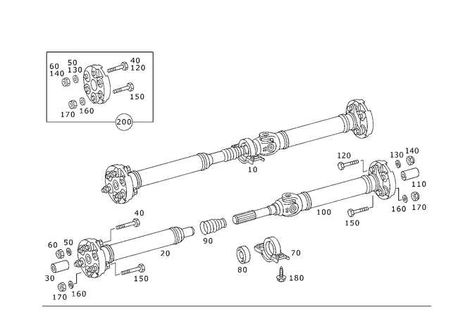 2304101706 - Propeller Shaft: Propeller Shaft for Mercedes-Benz: SL600, SL65 AMG Image image