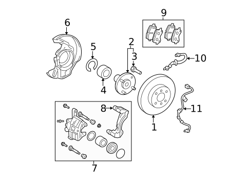 Front Brakes for 2003 Toyota Matrix #1