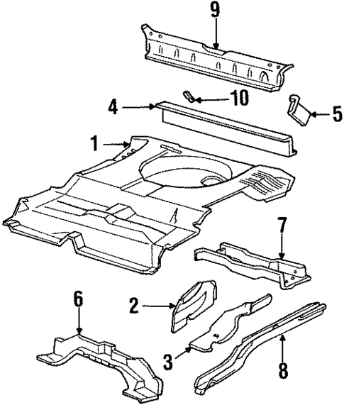 Rear Floor & Rails for 1996 Mercury Sable #0