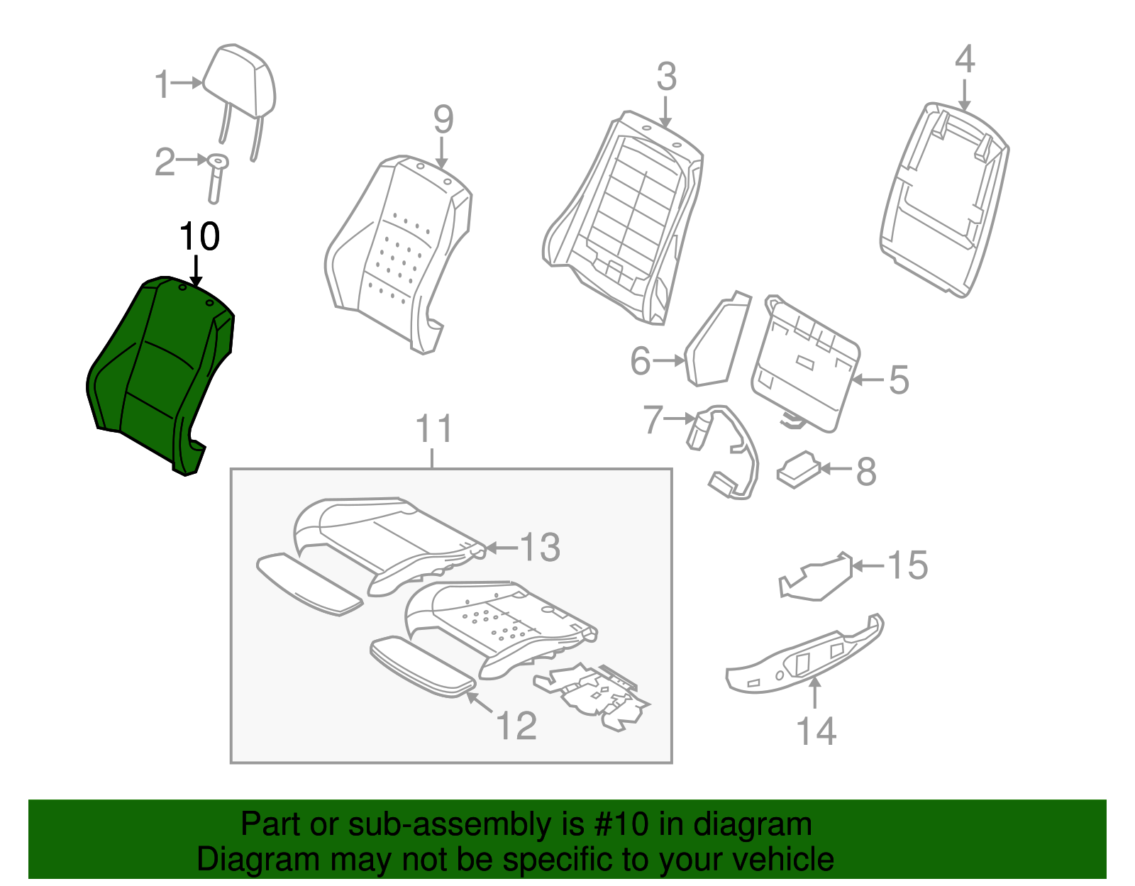 Seat Back Cover - BMW (52-10-2-997-262)