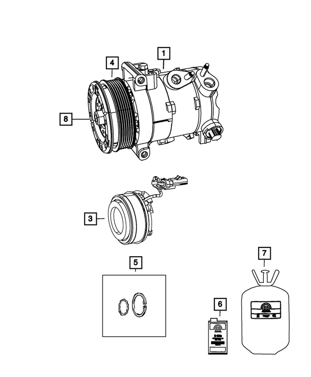 5264454 - Air Conditioners and Heaters: A/c Clutch Snap Ring Kit for Mopar Image image
