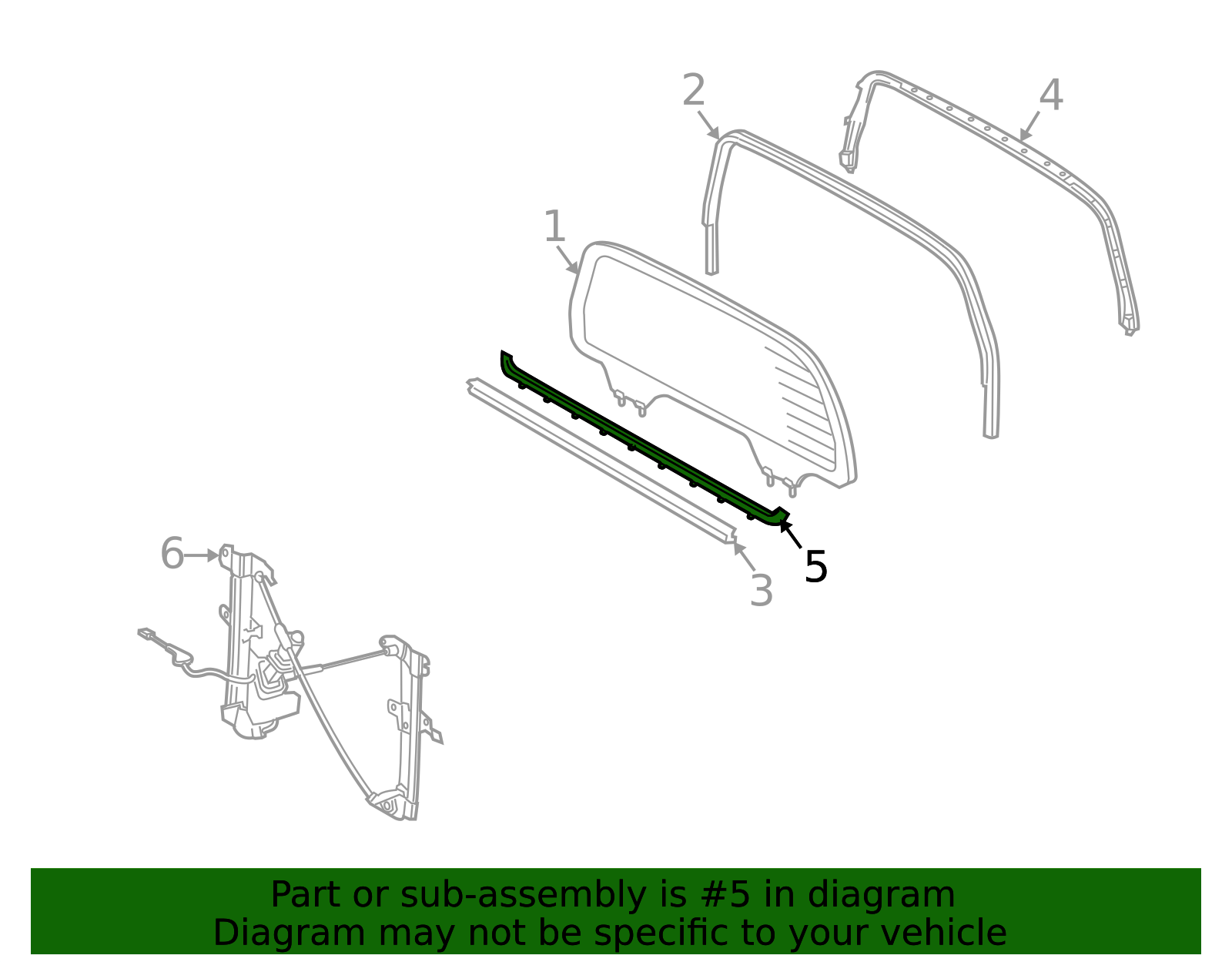 68290-0C020 - Back Glass Reveal Molding 2004-2006 Toyota Tundra