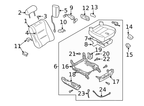 Front Seat Components for 2002 Mazda Millenia #0