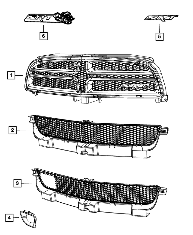 1VE09DX8AA - Exterior Ornamentation: Radiator Grille for Mopar Image