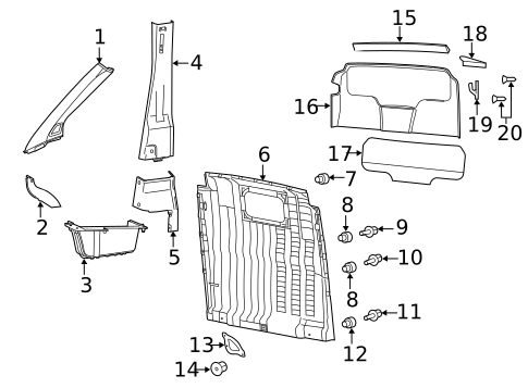 Interior Trim - Pillars for 2020 Ram ProMaster 3500 #0