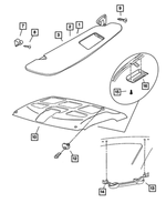 5ES00TL2AF - Interior Trim: Visor, Right for Dodge: Ram 1500, Ram 2500, Ram 3500 Image
