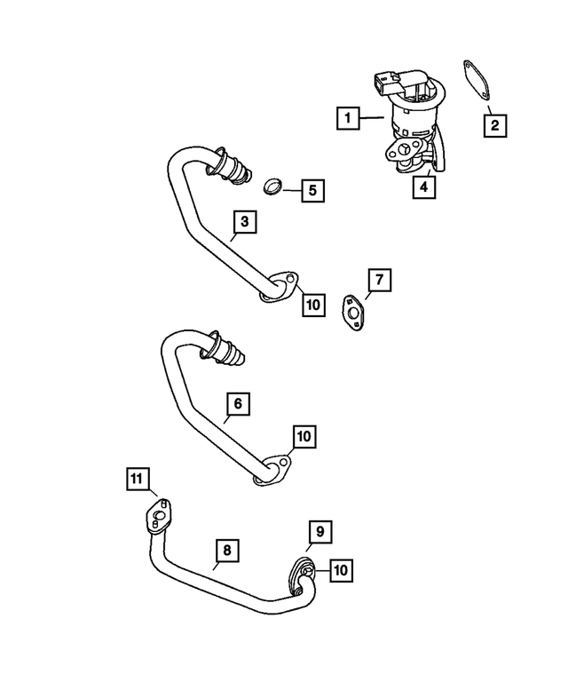 4591916AC - Emission Controls: Exhaust Manifold To Egr Valve Tube for Mopar Image