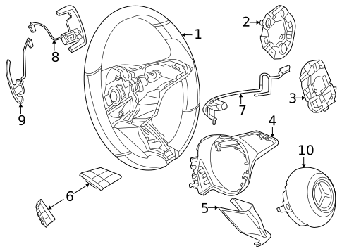 Steering Wheel & Trim for 2022 Mercedes-Benz CLS450 #10