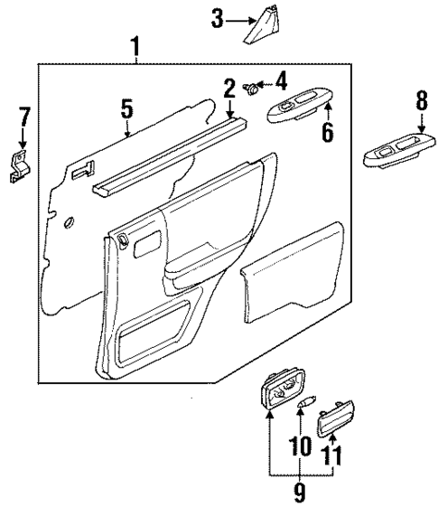 Interior Trim - Rear Door for 2002 Honda Passport #0