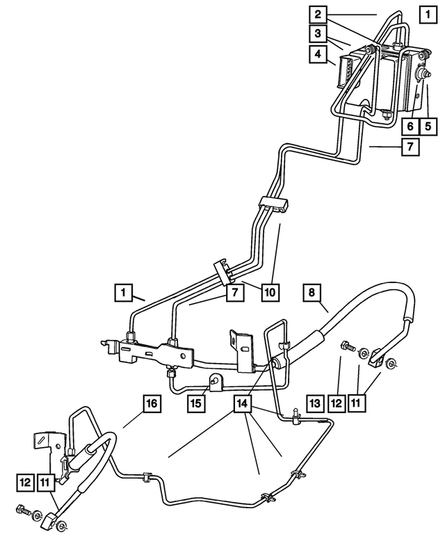 52121289AC - Service Brakes: Brake Hose, Left for Mopar Image image