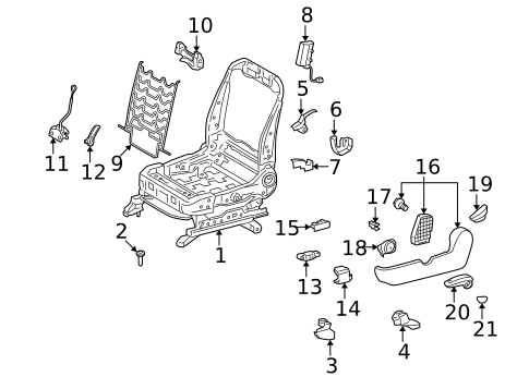 Front Seat Components for 2009 Pontiac Vibe #1