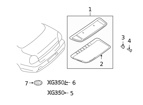 Exterior Trim - Trunk for 2004 Hyundai XG350 #0