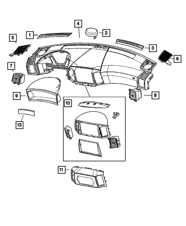 « 5JN311J8AO –  : Panneau D`instruments Encadrement pour Mopar Image »