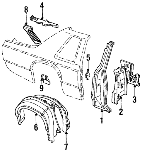 Inner Structure & Rails for 1986 Ford LTD #1