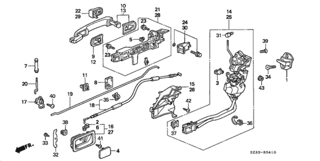 Rear Door Locks for 2000 Acura RL #0