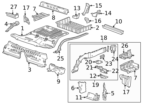 Rear Floor & Rails for 2016 Cadillac ATS #1