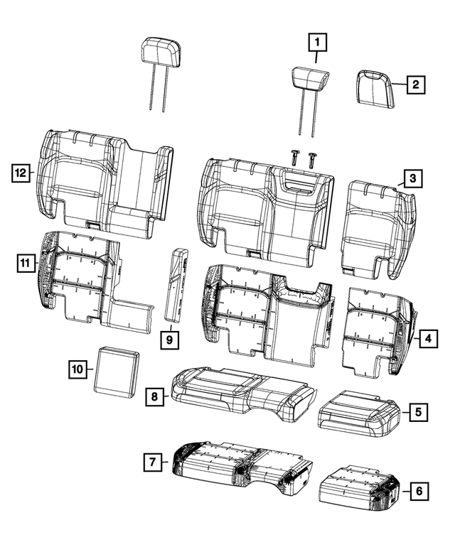 6AA74TX7AD - Interior Trim: Rear Headrest for Mopar Image image